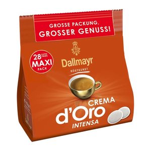 Dallmayr Crema d'Oro INTENSA Kaffeepads, Arabicabohnen kräftig, 28 St.
