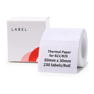 NIIMBOT Etikettenrolle für Etikettendrucker 008-7002102 weiß, 50 x 30 mm, 1 x 230 Etiketten