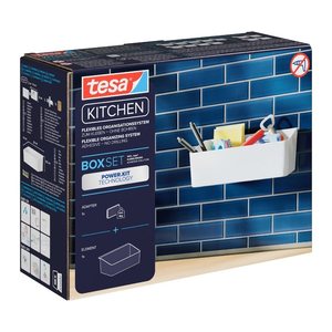 tesa Küchenutensilienhalter weiß, 1 Set