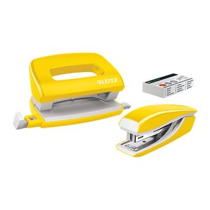 LEITZ Locher und Heftgeräte Set NeXXt WOW gelb