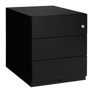 BISLEY Note Rollcontainer schwarz 3 Auszüge 42,0 x 56,5 x 49,5 cm
