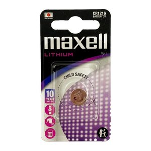Maxell Batterie Knopfzelle CR1216 3V 25mAh Lithium 1St.