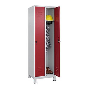 CP Spind Classic Plus lichtgrau, rubinrot 080010-20 S10001, 2 Schließfächer 60,0 x 50,0 x 195,0 cm