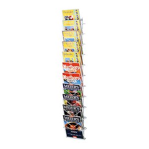 Kerkmann Wandprospekthalter grau DIN A4 26,0 x 12,7 x 135,5 cm, 1 St.