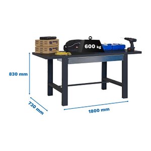 Simonrack Werkbank SIMONWORK BT6 BOX anthrazit 1 Schublade 180,0 x 73,0 x 83,0 cm