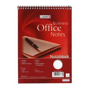 LANDRE Spiralnotizblock Office A5 40 Blatt 70 g/qm