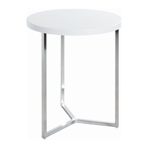 HAKU Möbel Beistelltisch rund MDF-Platte weiß, chrom 45,0 x 45,0 x 54,0 cm, 1 St.