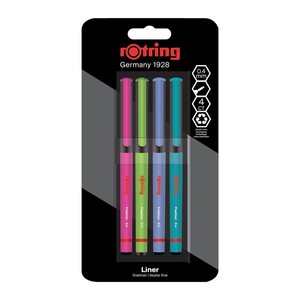 ROTRING Fineliner-Feinfaserschreiber 0,4mm Fun Farben 4er Blister