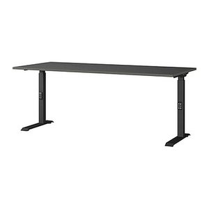 GERMANIA DOWNEY höhenverstellbarer Schreibtisch grafit rechteckig, C-Fuß-Gestell schwarz 180,0 x 80,0 cm