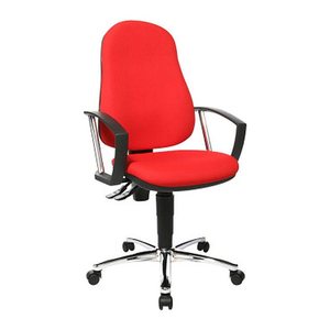 Topstar Bürostuhl Point 60 Plus, 8169A G21 Stoff rot, Gestell chrom