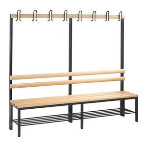 CP Garderobenbank mit Haken und Schuhrost Basic 8052-110 S10007 buche Holz 196,0 cm
