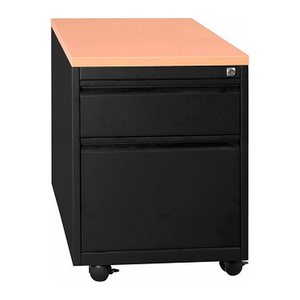Gürkan Rollcontainer schwarz, buche 2 Auszüge 46,0 x 79,0 x 62,0 cm