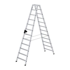 MUNK Stehleiter beidseitig 40224 silber 2x 12 Stufen, H: 279,0 cm