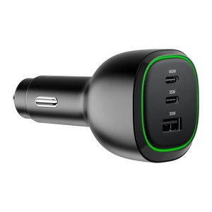 Alogic KFZ Lagegerät 165W 3Port 2xUSB-C+1xUSB-A+USB-C Kabel