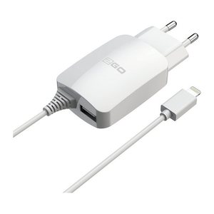 2GO Ladegerät 12W Lightning + 1x USB, Kabel 140cm weiß
