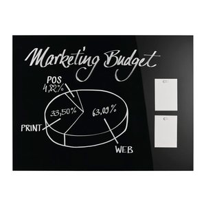 magnetoplan Glas-Magnettafel 120,0 x 90,0 cm tief-schwarz