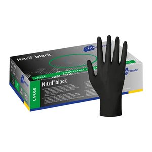 Meditrade® unisex Einmalhandschuhe Nitril® black schwarz Größe M, 100 St.