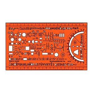 STANDARDGRAPH Zeichenschablone Elektro-Kombi Schaltzeichen 3370 orange