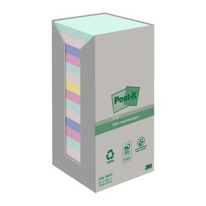 Post-it® Recycling Notes Haftnotizen farbsortiert, 16 Blöcke