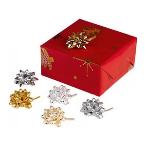 PRÄSENT Geschenk-Schleifen matt/glänzend silber/gold 5,0 mm x 0,95 m