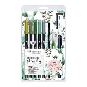 Tombow ABT Greenery Brush-Pen-Set farbsortiert, 1 Set