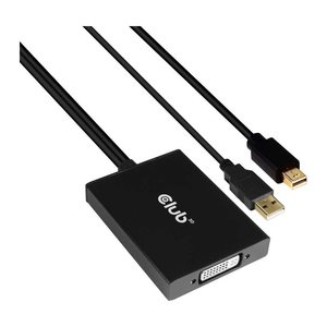 Club3D Adapter MiniDisplayport > DVI-D (Active Dual) St/Bu retail