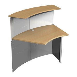 Kerkmann Anbautheke Genua gebogen, buche, silber 118,0 x 70,0 x 115,0 cm