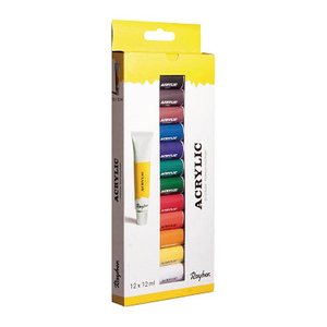 Rayher Künstler-Set Acrylfarben farbsortiert 12 x 12,0  ml, 1 Pack
