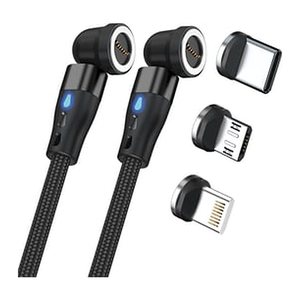 RealPower Magnetic cable,1m,2x magnetisch,schwarz mit Adapte