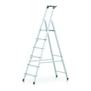 ZARGES Stehleiter einseitig Scana S silber 4 Stufen, H: 159,0 cm