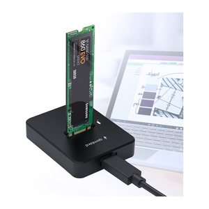 gembird Desktop-USB-Typ-C-M.2-SATA- Dockingstation, schw.