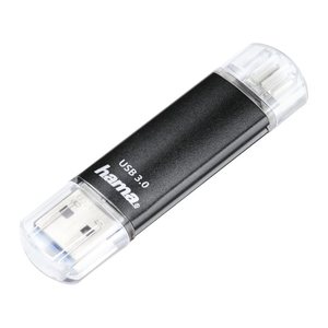 hama USB-Stick Laeta Twin schwarz 256 GB, 1 St.