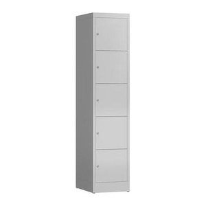 ClassiX Schließfachschrank lichtgrau X-523510, 5 Schließfächer 41,5 x 50,0 x 180,0 cm