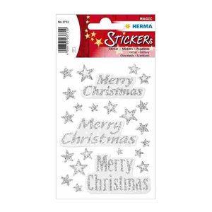 HERMA Aufkleber 3731 Merry Christmas, silber, 24 Etiketten