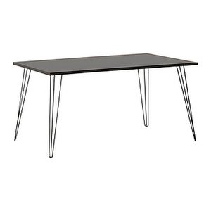 MÖBELPARTNER Fynn Schreibtisch basaltgrau rechteckig, 4-Fuß-Gestell schwarz 160,0 x 80,0 cm
