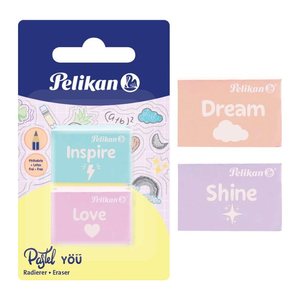 Pelikan Radiergummis Pastel You farbsortiert, 2 St.