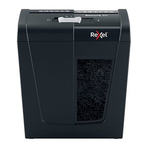Rexel Secure S5 Aktenvernichter mit Streifenschnitt P-2, 6 mm, bis 5 Blatt, schwarz