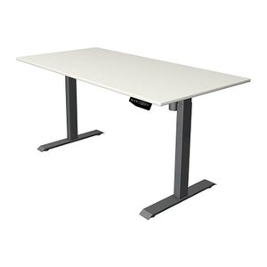 Kerkmann Move 1 elektrisch höhenverstellbarer Schreibtisch weiß rechteckig, T-Fuß-Gestell grau 160,0 x 80,0 cm
