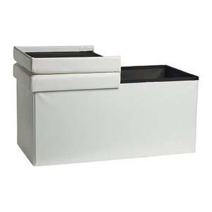 Echtwerk Sitztruhe Flex EW-FB-0433 weiß Stoff 76,0 cm