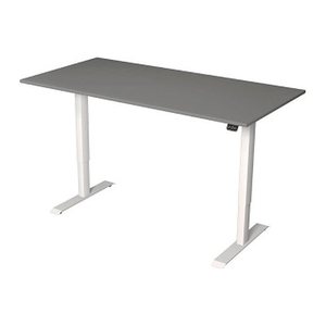 Kerkmann Move 1 elektrisch höhenverstellbarer Schreibtisch grafit rechteckig, T-Fuß-Gestell weiß 160,0 x 80,0 cm