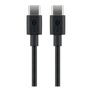 goobay USB C 2.0 Kabel 0,5 m schwarz, 1 St.