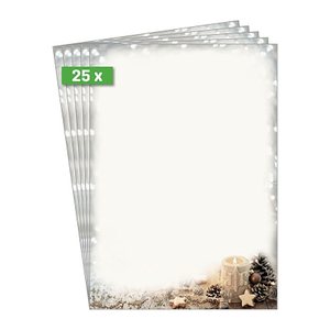 SIGEL Weihnachtsbriefpapier Christmas Candle Motiv DIN A4 90 g/qm 25 Blatt