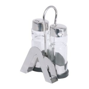 contacto Menage  Salz/Pfeffer mit Kartenhalter silber, 1 St.