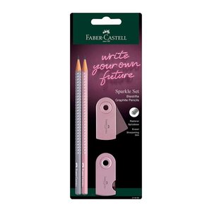 FABER-CASTELL Grip Sparkle Bleistift-Set B rose shadows, 1 Set