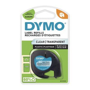 DYMO Schriftband LetraTag 16951 S0721530, 12 mm, schwarz auf transparent, 1 St.