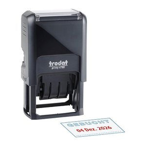 trodat Datumstempel mit Text "Gebucht" printy-dater 4750/L7 selbstfärbend blau rot, 1 St.