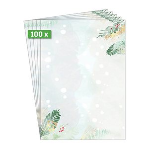 SIGEL Weihnachtsbriefpapier Christmas Forest Motiv DIN A4 90 g/qm 100 Blatt