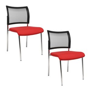 Topstar Besucherstühle Visit 10 Net NV290 G210 rot, schwarz Stoff, 2 St.