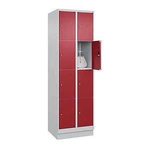 CP Schließfachschrank Classic PLUS lichtgrau, rubinrot 080020-204 S10001, 8 Schließfächer 60,0 x 50,0 x 185,0 cm