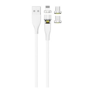 2GO USB 3in1 Ladekabel m. magnetischen Adapter A/M/L 100cm